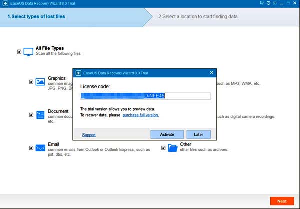 easeus data recovery wizard trial license key generator